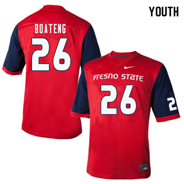 Youth #26 Matt Boateng Fresno State Bulldogs College Football Jerseys Sale-Red